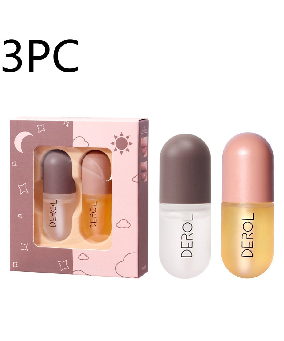 Day Night Instant Volume Lip Plumper Oil Clear Lasting Nourishing Repairing Reduce Lip Fine Line Care Lip Beauty Cosmetic