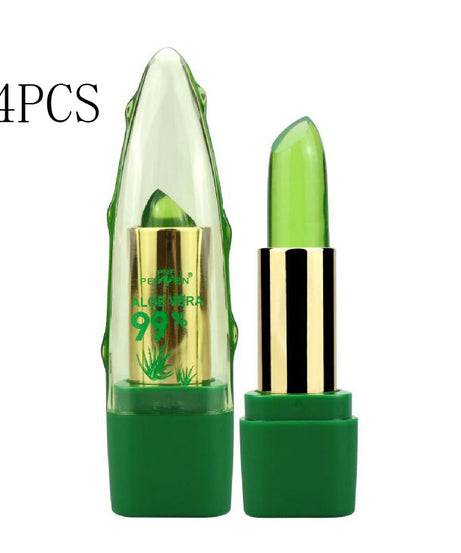 Aloe Vera Gel Color Changing Lipstick Gloss  Moisturizer Anti-drying Desalination Fine-grain Lip Blam Care
