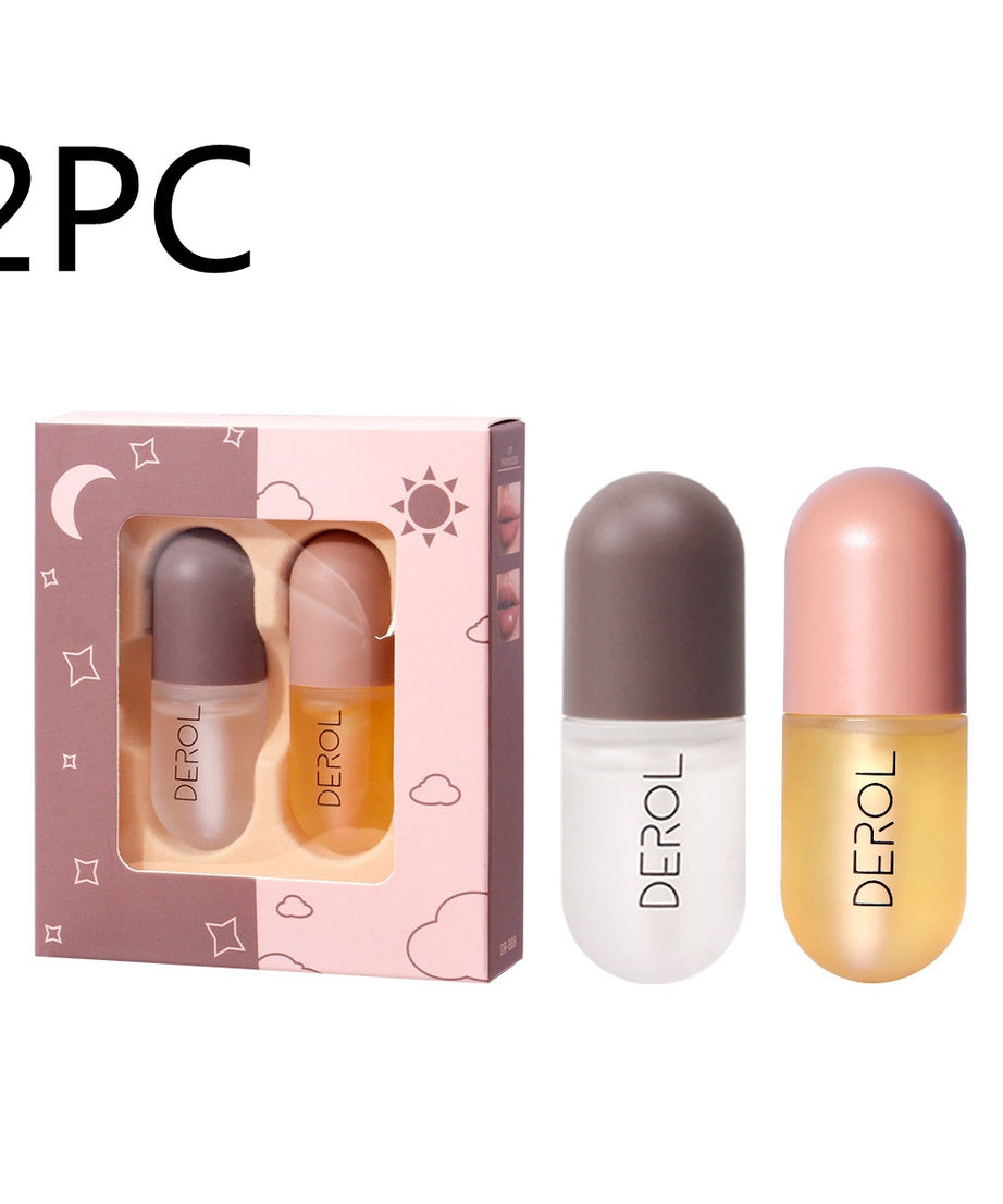 Day Night Instant Volume Lip Plumper Oil Clear Lasting Nourishing Repairing Reduce Lip Fine Line Care Lip Beauty Cosmetic