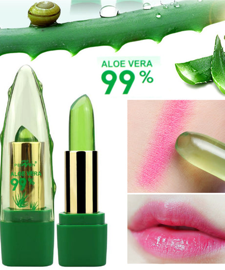Aloe Vera Gel Color Changing Lipstick Gloss  Moisturizer Anti-drying Desalination Fine-grain Lip Blam Care