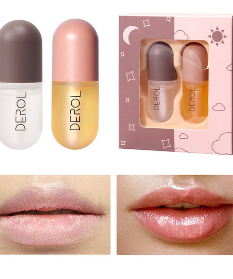 Day Night Instant Volume Lip Plumper Oil Clear Lasting Nourishing Repairing Reduce Lip Fine Line Care Lip Beauty Cosmetic