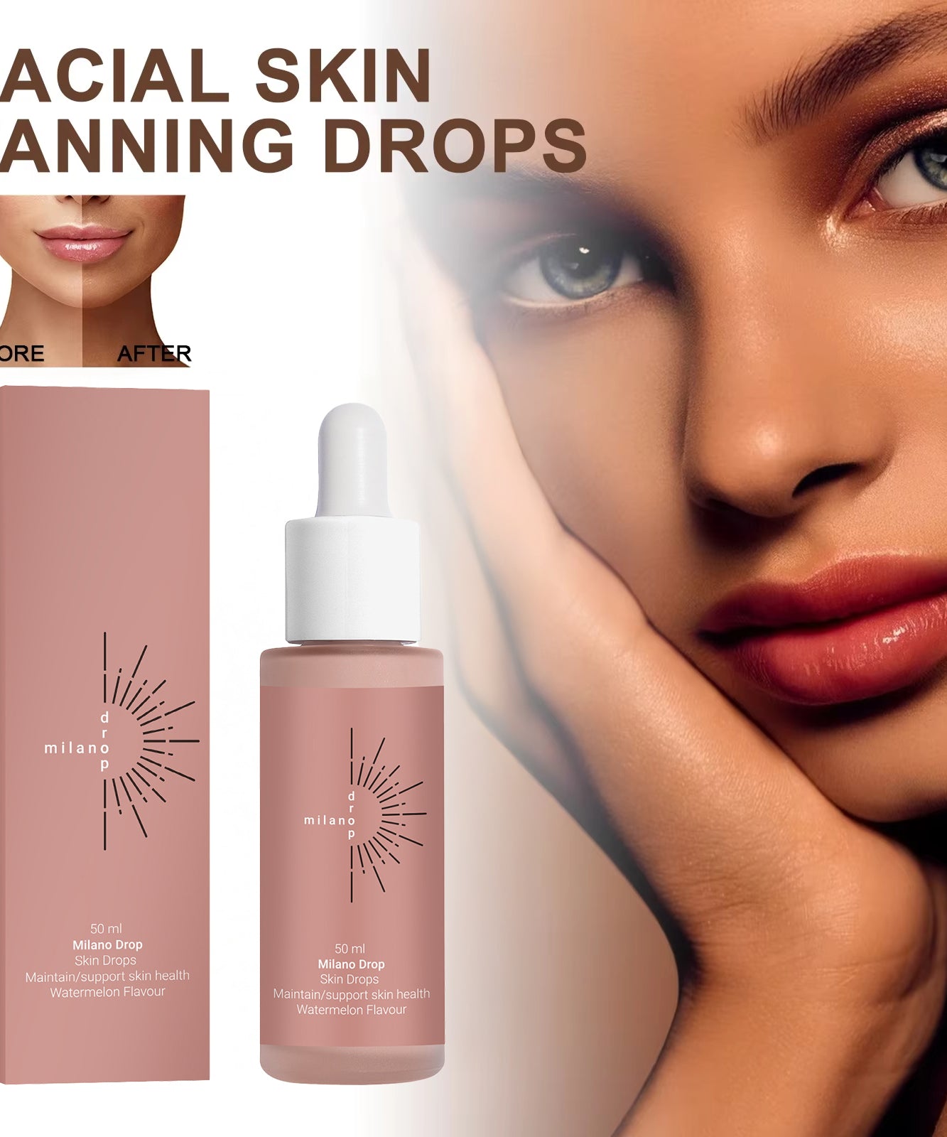 Tanning Face Serum Face Body Tanning Bed Outdoor Fine Line Repair Skin Serum Dark Bronzer Self Tanning Serum Drops
